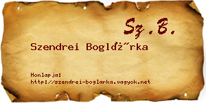 Szendrei Boglárka névjegykártya